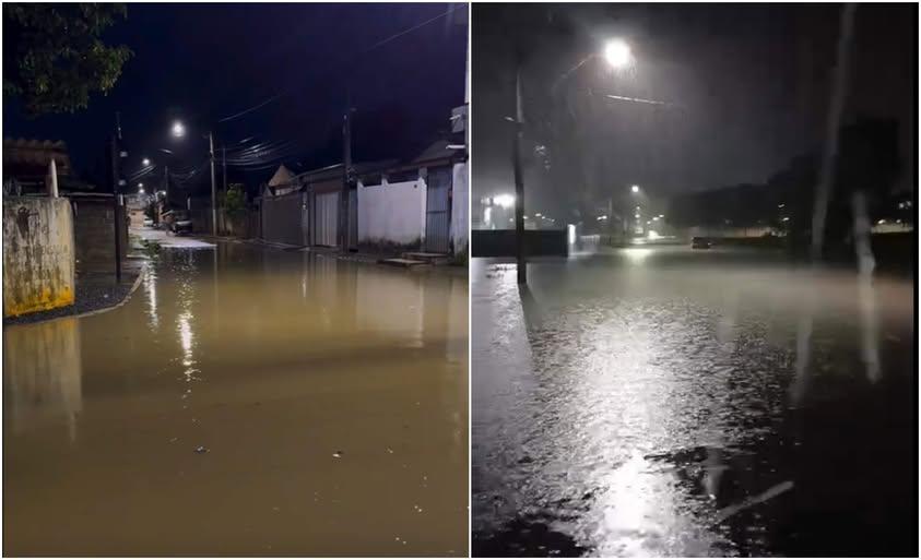 Temporal de três horas deixa bairros alagados em Linhares